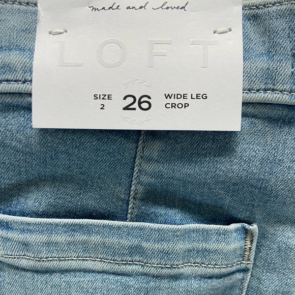 Ann Taylor Loft Wide Leg Crop Jeans Size 2 - Picture 8 of 10